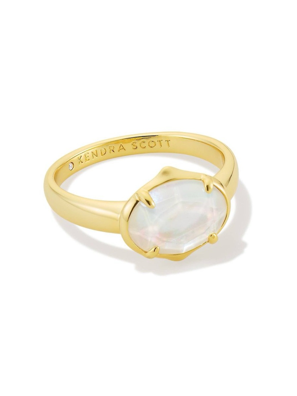 Kendra Scott Henley Band Ring in white/Gold. Size 8